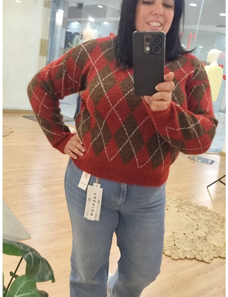 Camisola xadrez, vermelho
