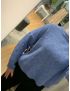 Camisola de Malha Trabalhada/Azul