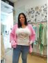 Casaco Malha/Rosa
