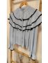 Blusa com Folhos/Azul