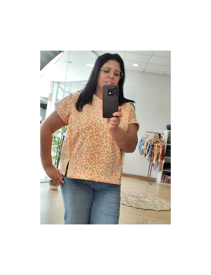 T-shirt padrão animal - fluorescente