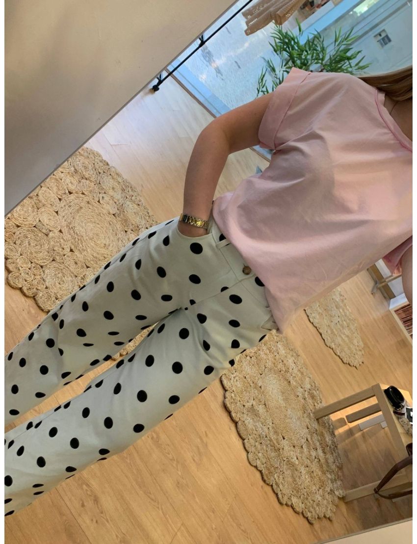 Calças de ganga polka dot