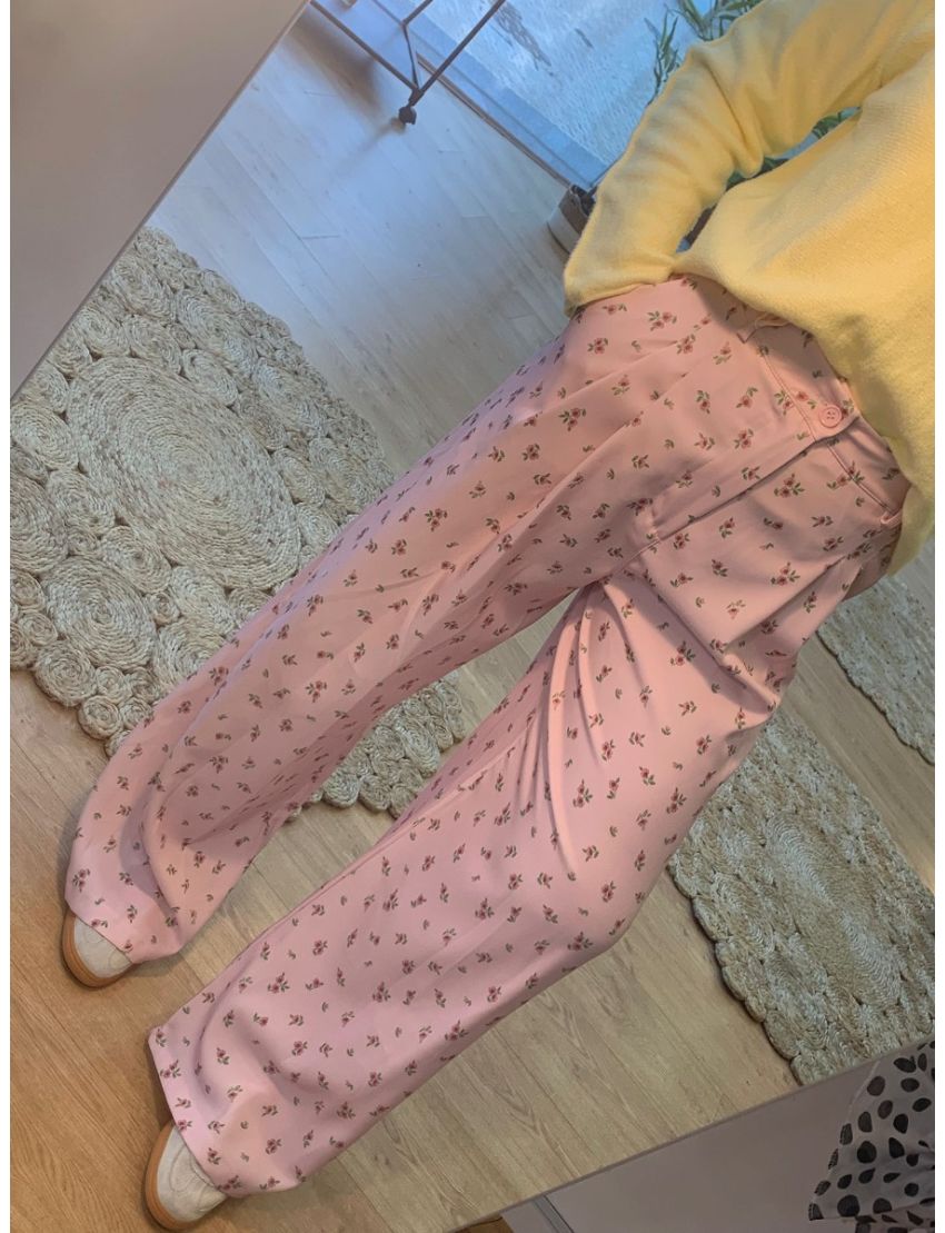 Calças de alfaiataria cor de rosa