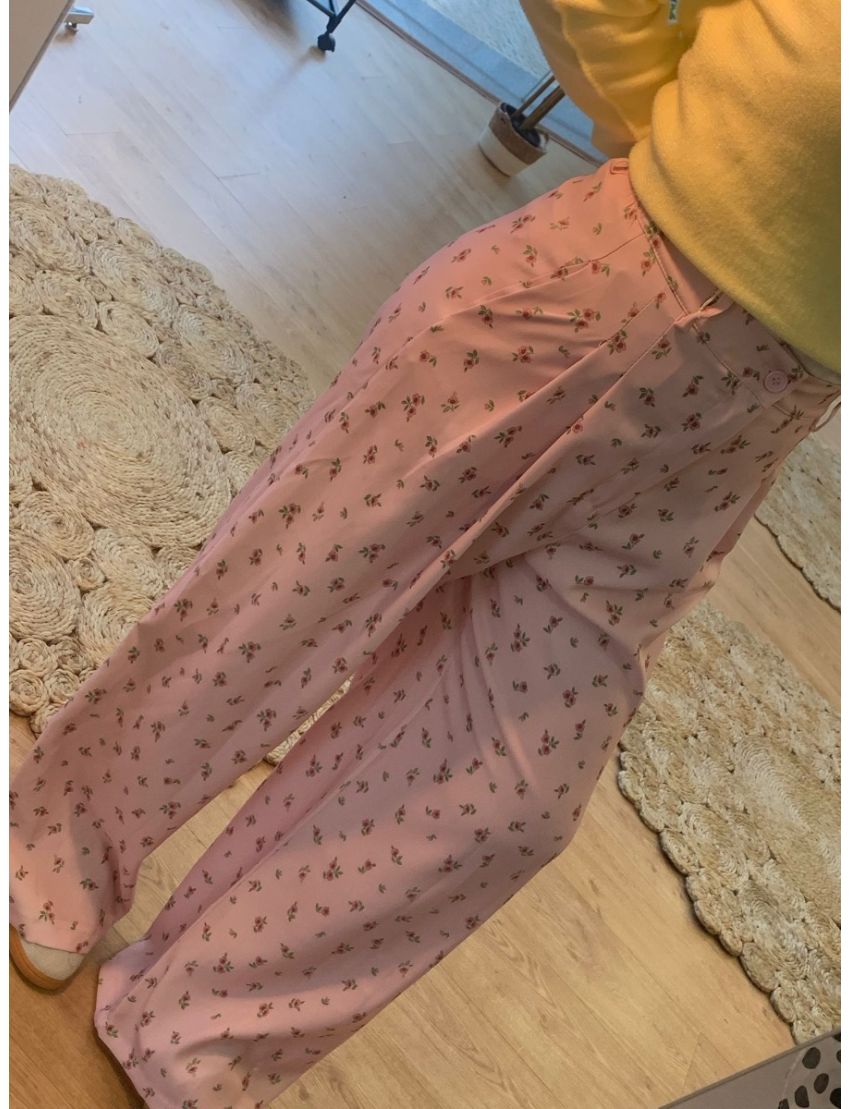 Calças de alfaiataria cor de rosa