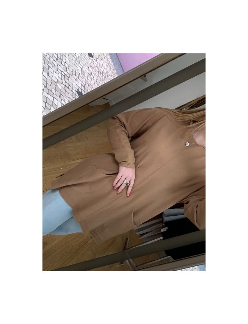 Camisola de malha beje